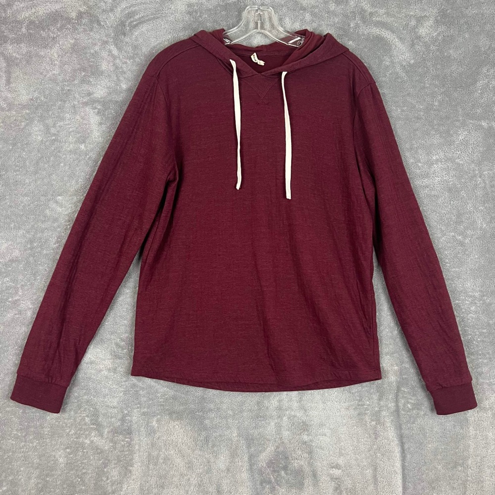 Marine Layer Heavy Slub Hoodie Sweatshirt Mens S‎ Maroon Lightweight Outdoor